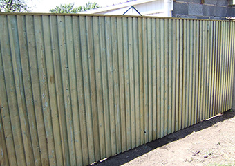 Image showing tall wooden fencing panels