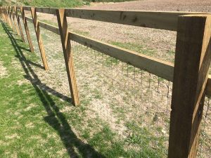 Post and Rail Fencing with Stock wire