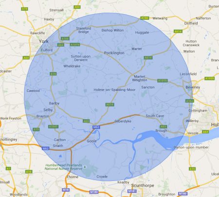 Image showing radius covered