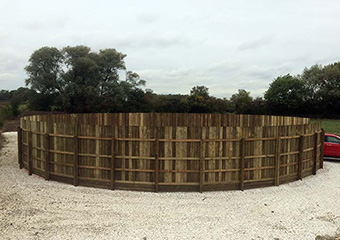 Image showing a wooden roundpen for horses